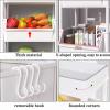 VXHCS Rolling Storage Cart 3/4/5 Tier Rolling Cart Organizer, Save Space Plastic Rolling Cart with Lockable Wheels for Kitchen, Dining Room, Living Room(Three Ayer) view 2
