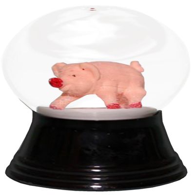 PR1240 - Snowglobe - Small Pig - 2.5" H x 1.5" W x 1.5" D