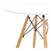 HomeRoots 30" White and Natural Rounded Fiberglass and Solid Wood Dining Table view 4