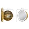 Janboe 26inch Round Medicine Cabinet with Lights,Led Medicine Cabinet with Defogger,Illuminated Mirror Cabinet for Bathroom,Dimmable,Anti-Fog,3 Colors,Surface Mount only,Gold view 2