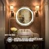 Janboe 26inch Round Medicine Cabinet with Lights,Led Medicine Cabinet with Defogger,Illuminated Mirror Cabinet for Bathroom,Dimmable,Anti-Fog,3 Colors,Surface Mount only,Gold view 4
