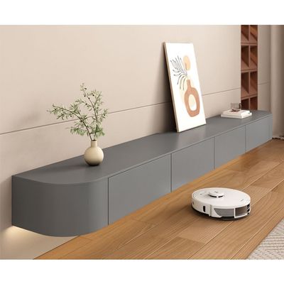 160-240cm Wall Mounted Shelves Floating Tv Unit Media Wall Unit Floating Tv White/Gray, Entertainment Media Console Center, Commonly Used in Living Rooms and Bedrooms(Grey,160 * 30 * 20cm)