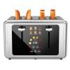 Whall 4-Slice Smart Toaster with Touchscreen & Extra-Wide Slots, Dual Independent Control, 6 Browning Levels & 6 Bread Types, Memory Function,Countdown Timer, Ideal Kitchen Gift,Silver view 1