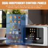 Whall 4-Slice Smart Toaster with Touchscreen & Extra-Wide Slots, Dual Independent Control, 6 Browning Levels & 6 Bread Types, Memory Function,Countdown Timer, Ideal Kitchen Gift,Silver view 2
