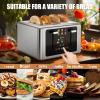 Whall 4-Slice Smart Toaster with Touchscreen & Extra-Wide Slots, Dual Independent Control, 6 Browning Levels & 6 Bread Types, Memory Function,Countdown Timer, Ideal Kitchen Gift,Silver view 4