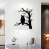 Aportif Metal Owl Wall Decor, Owl Wall Art, Tree Decorations, Metal Tree Branch Art, Bird Pictures, Birds on a Branch Decorations, Living Room Decor (Black, 19x17in|47x43cm) view 2
