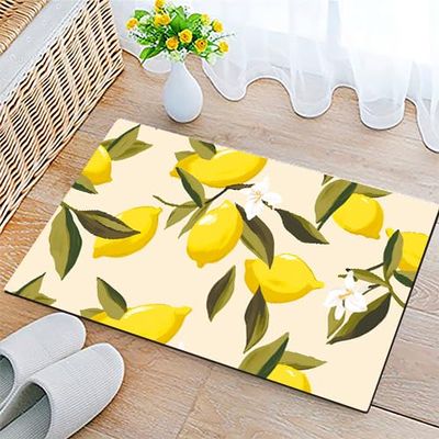 COSHARKLY Summer Lemon Door Mat Welcome Mat Outdoor Doormat Indoor Entrance Non Slip Doormats for Home Front Door Rugs Outdoor Indoor Decorations 17 * 29.5"