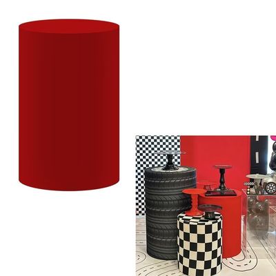 FiVan Race Cylinder Pillar Covers for Racing Car Theme Birthday Party Decoration Pedestal Stand Tablecloth Boy Baby Shower (H2280P,D33xH60cm(13''by24''))