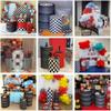 FiVan Race Cylinder Pillar Covers for Racing Car Theme Birthday Party Decoration Pedestal Stand Tablecloth Boy Baby Shower (H2280P,D33xH60cm(13''by24'')) view 3