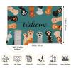 Cat Paws Welcome Indoor Door Mat,Resist Dirt Absorbent Entrance Mat,Anti-Slip,Rug for Entryway 17"x29.5 view 2