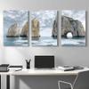 3Pcs Faraglioni Picture Wall Art Italy Island Canvas Painting Prints For Home Dining Room Living Room Wall Decor Poster Artwork(20" x 30" x 3 Panels Framed) view 3