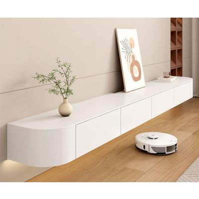 160-240cm Wall Mounted Shelves Floating Tv Unit Media Wall Unit Floating Tv White/Gray, Entertainment Media Console Center, Commonly Used in Living Rooms and Bedrooms(White,180 * 30 * 20cm)
