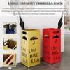 Umbrella Rack for Entryway Nordic Style Letter Hollow Umbrella Holder, Florist Large Capacity Iron Art Umbrella Bucket with Hook, Daily Storage(Gold) view 3