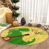 USHIRUG Cartoon Crocodile Area Rug 5ft Round Animal Green Crocodile Playing Guitar Creative Rug Faux Wool Fluffy Non-Slip Washable Rug Cute Children Crawling Mat Non-Slip Mat for Living Room Bedroom view 1