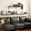 BAMEOS Rustic Wood Wall Shelves - Set of 3, Large Bookshelf for Living Room, Bedroom and Kitchen, Black Shelves for Wall Decor view 4