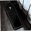 SWEETBIUTI Goth Rug Horror Coffin Bath Mat Soft Halloween Bath Mat Water-Absorbent Non Slip Halloween Rug for Bedroom Kitchen Room Gifts, 51x20 Inch Black. view 2
