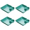 Hohota 4/8/12Pcs Multi-purpose Dumpling Plate Snack Dish 2-Grid Spices Dish Ketchup Holder Dumpling Tray(Green,8PCS) view 1