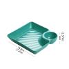 Hohota 4/8/12Pcs Multi-purpose Dumpling Plate Snack Dish 2-Grid Spices Dish Ketchup Holder Dumpling Tray(Green,8PCS) view 2