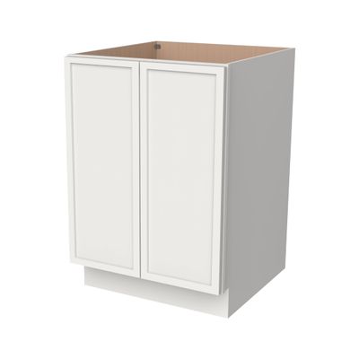 RTA Solid Wood Frame Full Height Door Base Cabinet - 2 Doors and 1 Shelf,Kitchen Storage Cabinet, Entryway Cabinet, Suitable Kitchen, Living Room, Entryway, and Office(Origami White 24W24D34.5H)