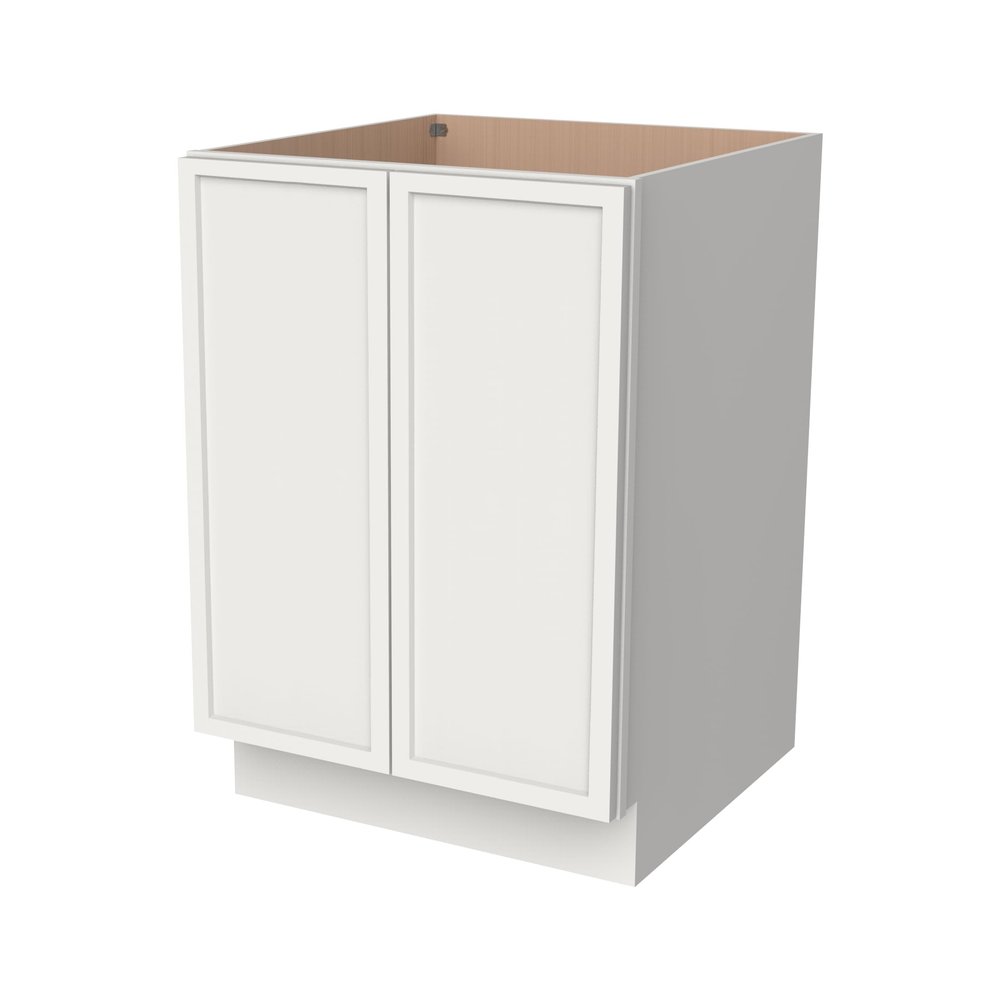 RTA Solid Wood Frame Full Height Door Base Cabinet - 2 Doors and 1 Shelf,Kitchen Storage Cabinet, Entryway Cabinet, Suitable Kitchen, Living Room, Entryway, and Office(Origami White 24W24D34.5H)
