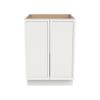 RTA Solid Wood Frame Full Height Door Base Cabinet - 2 Doors and 1 Shelf,Kitchen Storage Cabinet, Entryway Cabinet, Suitable Kitchen, Living Room, Entryway, and Office(Origami White 24W24D34.5H) view 3