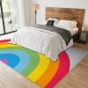 6x9 Boho Rainbow Rug for Living Room- Cartoon Rainbow Classroom Area Rug, Non-Slip Low Pile Non-Shedding Foldable Washable Nursery Mat for Entryway Hallway Playroom Home Decor Carpet view 3