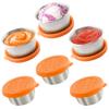6x1.6 Oz Salad Dressing Containers With Lids, Small Leakproof Reusable Stainless Steel Salad Dressing Container To Go For Lunch Boxes,Sauce containers, Picnics,Travel Meal Prep And Kitchen Storage. view 1