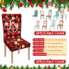 Ganeen 6 Pcs Christmas Chair Covers Merry Christmas Chair Back Cover Stretch Christmas Seat Cover Washable Xmas Dining Chair Protector Slipcover for Dining Room Kitchen Holiday Party(Plaid Style) view 2