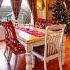Ganeen 6 Pcs Christmas Chair Covers Merry Christmas Chair Back Cover Stretch Christmas Seat Cover Washable Xmas Dining Chair Protector Slipcover for Dining Room Kitchen Holiday Party(Plaid Style) view 3