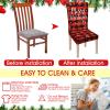 Ganeen 6 Pcs Christmas Chair Covers Merry Christmas Chair Back Cover Stretch Christmas Seat Cover Washable Xmas Dining Chair Protector Slipcover for Dining Room Kitchen Holiday Party(Plaid Style) view 4