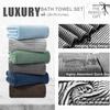 4 Piece Bath Towel Set 35"x70"Oversized Bath Towel for Bathroom Ultra Soft Fluffy Extra Large Bath Sheet Luxury Premium Bathroom Towel Highly Absorbent Quick Dry Shower Towel for Hotel Spa,Black White view 2