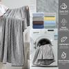 4 Piece Bath Towel Set 35"x70"Oversized Bath Towel for Bathroom Ultra Soft Fluffy Extra Large Bath Sheet Luxury Premium Bathroom Towel Highly Absorbent Quick Dry Shower Towel for Hotel Spa,Black White view 3