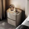 Bed Side Table/Night Stand Italian Minimalist Bedside Table, Oval Bedside Table, Modern Light Luxury Bedroom Storage Cabinet, Wabi-sabi Style Bedside Table Bedroom Side Tables view 4