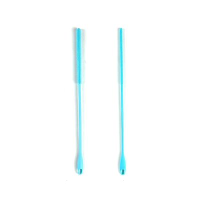 2Pcs Silicone Straw Brush Long Straw Brush Reusable Travel Drinking Bottle Straw Cleaner Easy To