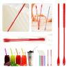 2Pcs Silicone Straw Brush Long Straw Brush Reusable Travel Drinking Bottle Straw Cleaner Easy To view 2
