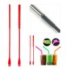 2Pcs Silicone Straw Brush Long Straw Brush Reusable Travel Drinking Bottle Straw Cleaner Easy To view 3