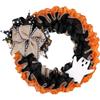 Halloween Wreaths for Front Door Artificial Autumn Wreath Halloween Spooky Wreath with Ghost Sign Bow for Home Bedroom Wall view 1