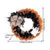 Halloween Wreaths for Front Door Artificial Autumn Wreath Halloween Spooky Wreath with Ghost Sign Bow for Home Bedroom Wall view 2