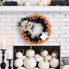 Halloween Wreaths for Front Door Artificial Autumn Wreath Halloween Spooky Wreath with Ghost Sign Bow for Home Bedroom Wall view 3