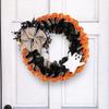 Halloween Wreaths for Front Door Artificial Autumn Wreath Halloween Spooky Wreath with Ghost Sign Bow for Home Bedroom Wall view 4