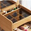RENEESME Dressing Table Nordic Solid Wood Bay Window Dressing Table, Multi-Functional Room Dressing Table, Storage Cabinet Integrated Dressing Table Makeup Vanity Desk view 4