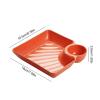 Hohota 4/8/12Pcs Multi-purpose Dumpling Plate Snack Dish 2-Grid Spices Dish Ketchup Holder Dumpling Tray(Orange,12PCS) view 2