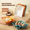 Hohota 4/8/12Pcs Multi-purpose Dumpling Plate Snack Dish 2-Grid Spices Dish Ketchup Holder Dumpling Tray(Orange,12PCS) view 3