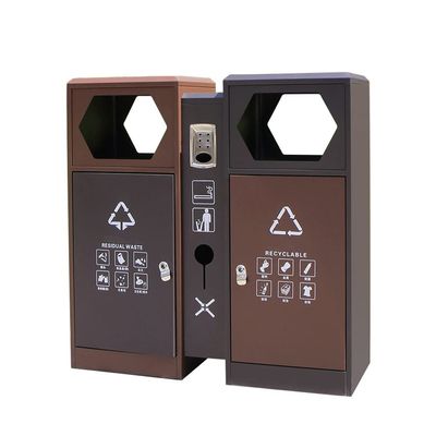 ENGENDER Outdoor Trash Can Outdoor Trash Can Sorting Trash Can with Ashtray Trash Can Large-Capacity Trash Can Suitable for Shopping Mall Streets Garbage Can(A)