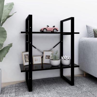 ANYCHOLE 2-Tier Book Cabinet Black 23.6"x11.8"x27.6" Engineered Wood,