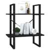 ANYCHOLE 2-Tier Book Cabinet Black 23.6"x11.8"x27.6" Engineered Wood, view 4