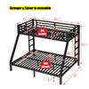 TIHWOALL Latest Upgrade & Stronger Steel Metal Bunk Bed Twin XL Over Queen Size Bunkbed, Thickened More Stable Heavy Duty More Rust-Proof Bunk Queen Bed Frame (Easier Assembly) (Twin XL Over Queen) view 2