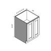 RTA Solid Wood Frame Full Height Door Base Cabinet - 2 Doors and 1 Shelf,Kitchen Storage Cabinet, Entryway Cabinet, Suitable Kitchen, Living Room, Entryway, and Office(Pebble Gray 24W24D34.5H) view 3