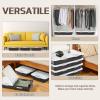Beeveer 4 Pcs Plastic Under Bed Storage Container with Double Opening Lid Wheel Handle, Transparent Large Capacity Stackable Latching Festival Storage Bin for Closet Bedroom, 31.5x15.8x5.2 In(Brown) view 4