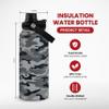 Camo Water Bottle - Camouflage Bottles 32oz Stainless Steel Insulated Sports Tumbler with Lid, Gifts for Men Veteran Hunting Lover Sport Outdoor Workout view 2